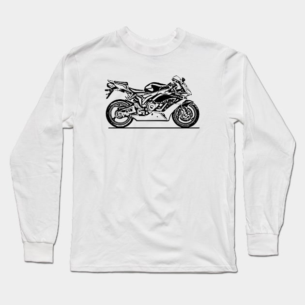 CBR1000RR Sportbike Sketch Art Long Sleeve T-Shirt by DemangDesign